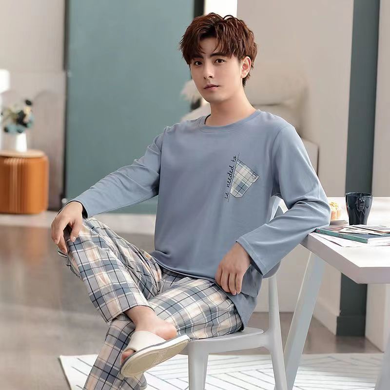 Men's Pajamas, Long Sleeved Spring And Autumn Home Wear