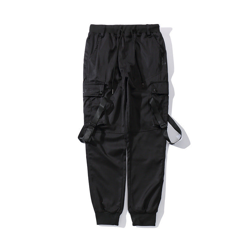 Men's Streamer Multi-pocket Drawstring Casual Trousers