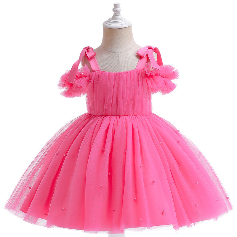 Girls' Princess Dress With Flying Sleeves And Waist