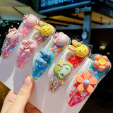 Children's Hairpin Color Quicksand Transparent Side Clip