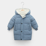 Children's down padded jacket thick mid-length