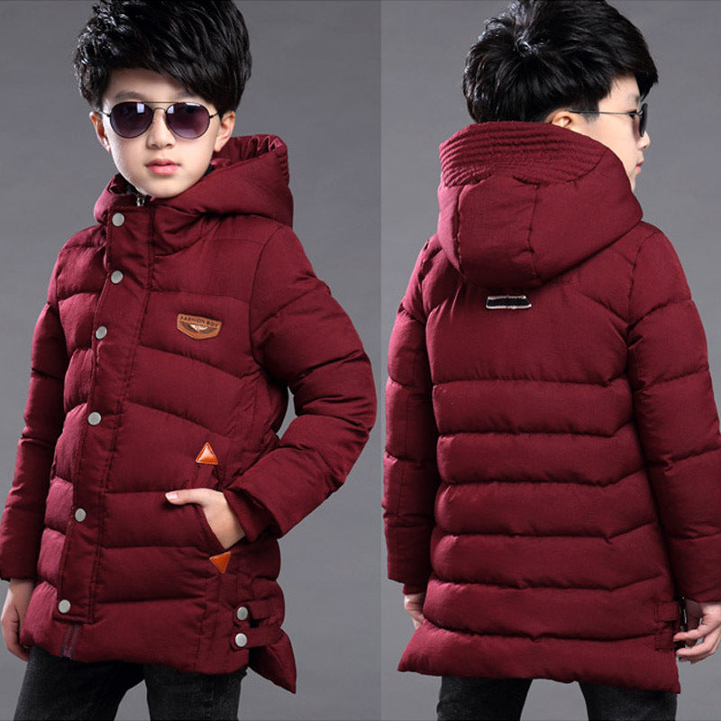 Boy's hooded padded padded jacket