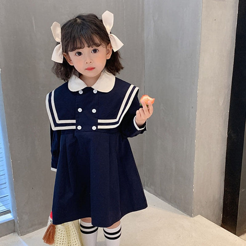 Autumn Girls' Preppy Long-sleeved Fashion Dress