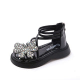 Children's Open-toe Bow Shiny Diamond Sandals