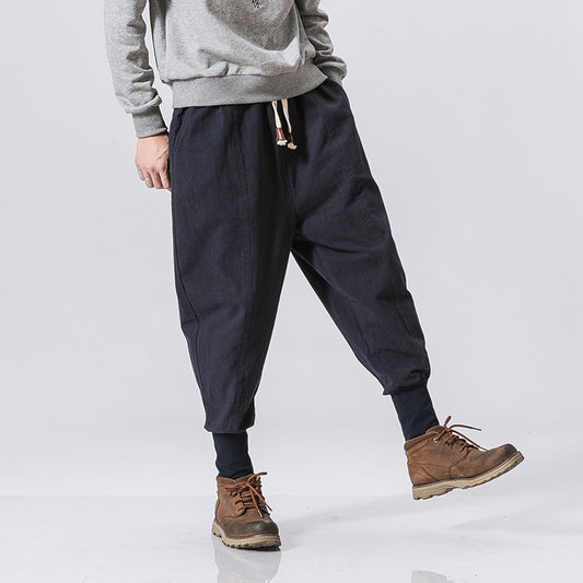 Cotton And Linen Feet Jarem Pants Tide Hip Hop Pants For Man