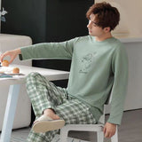 Men's Pajamas, Long Sleeved Spring And Autumn Home Wear