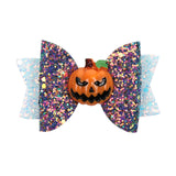 Cartoon Cute Sweet Bow Printed Grosgrain Ghost Pumpkin Spider Hairpin