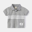 Boys' Fashion Simple Lapel Short-sleeved Top