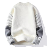 High-end Men's Single-layer Fleece-lined Half Turtleneck Sweater