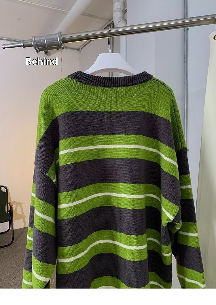 Men's High Street Round Neck Striped Base Top