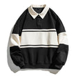 Loose Color Matching Lapel Sweater Male