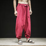 Spring And Summer New Chinese Style Pants Men's Elastic Band Width