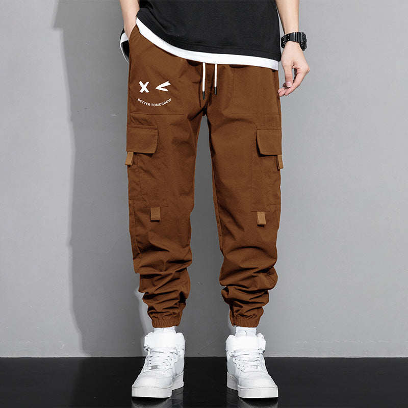 Spring And Autumn Men's New Trendy Loose Cargo Pants Versatile Outdoor Multi-pocket Leisure