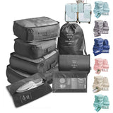 8-piece Set Luggage Divider Bag Travel Storage Clothes Underwear Shoes Organizer Packing Cube Bag - AL MONI EXPRESS