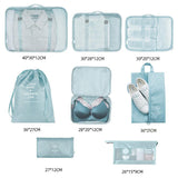 8-piece Set Luggage Divider Bag Travel Storage Clothes Underwear Shoes Organizer Packing Cube Bag - AL MONI EXPRESS