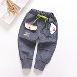 Boys' casual pants spring children's print bear trousers