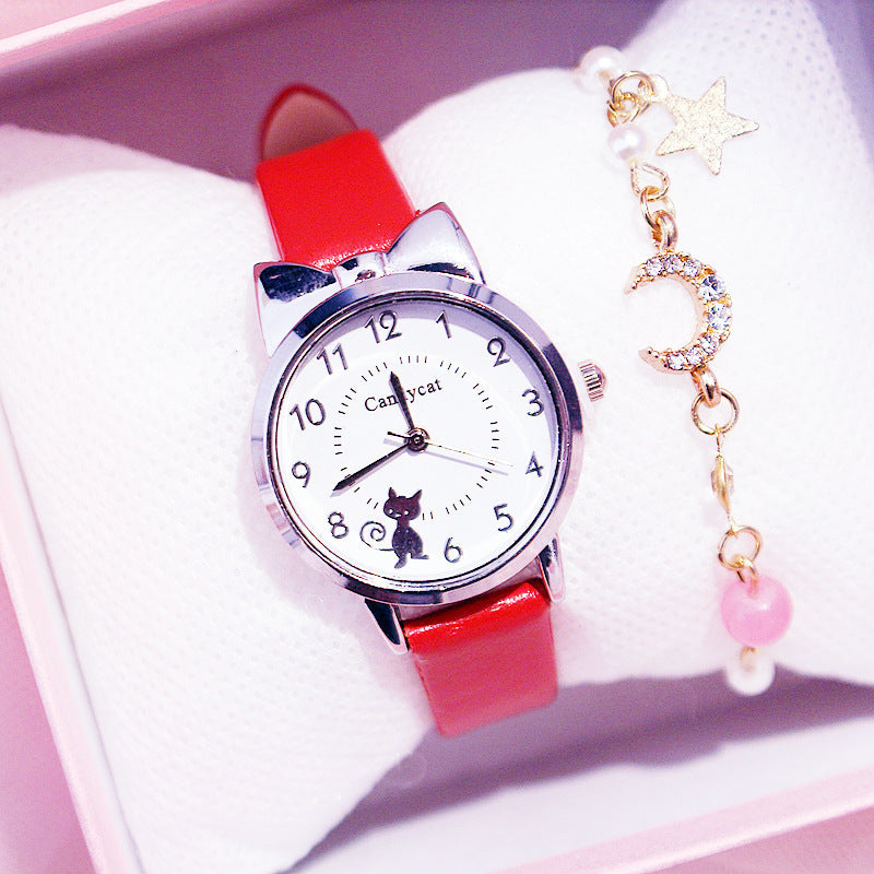 Simple girl heart Japanese watch