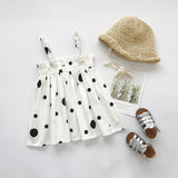 New children's clothing Korean version of the hot printed dot girl dress