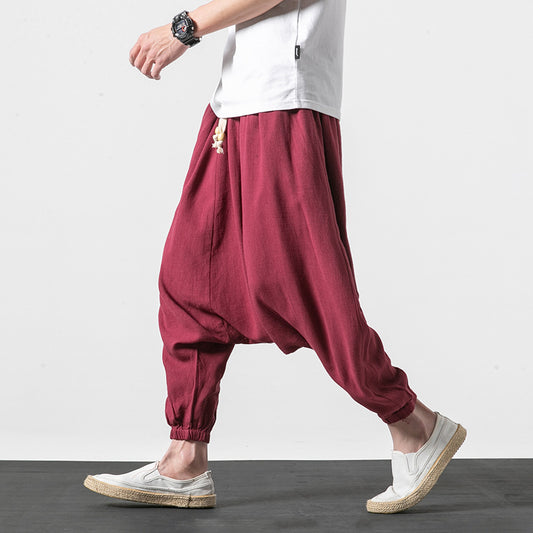 Retro Style Plus Size Men's Fat Plus Loose Casual Pants