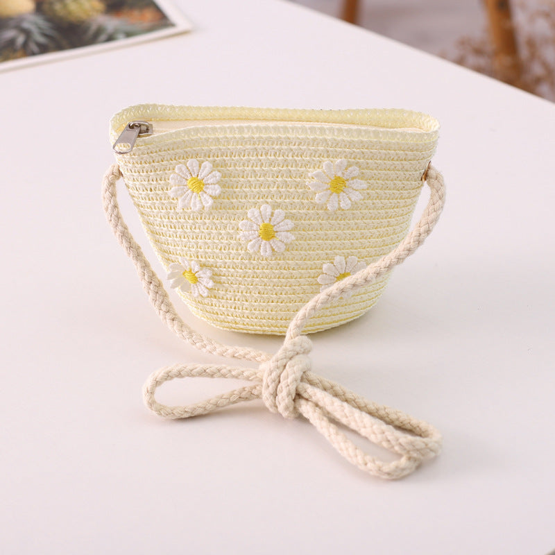 Straw Woven Ribbon Flower Sunshade Hat Fisherman Hat Parent-Child Sun Protection