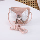 Children's straw hat bag set