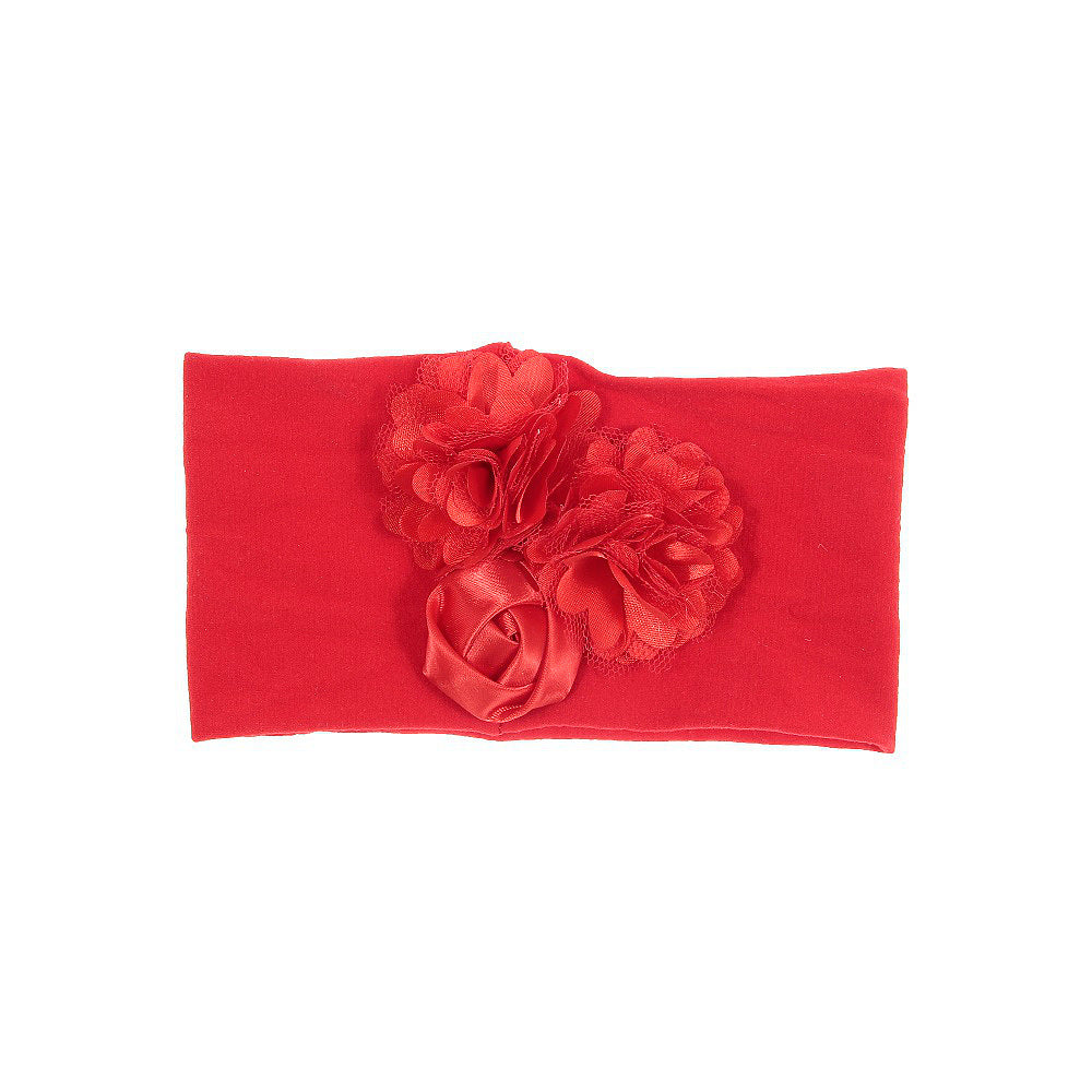 Satin Cloth Mesh Flower Rose Baby Headband