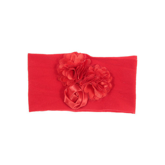 Satin Cloth Mesh Flower Rose Baby Headband