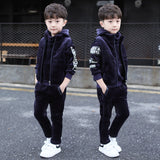 Boys Three-piece Suit Plus Velvet Thick Autumn And Winter Tide Clothes