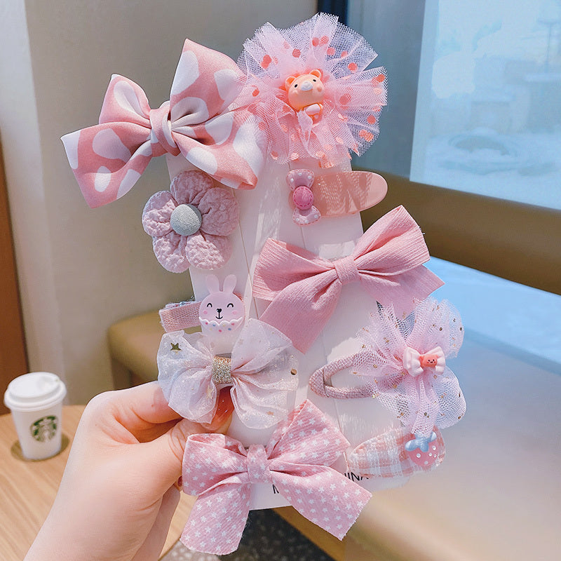 Children's Bow Hair Clip Girls Princess Super Fairy Fabric Flower Clip