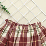 Vintage Plaid Top Skirt Two Piece Fashion Fall Outfit