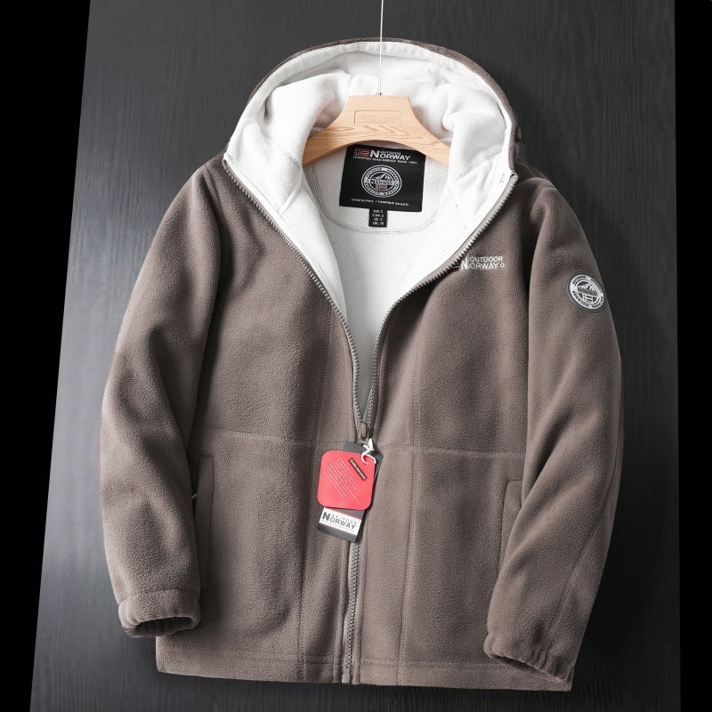 Winter Plus Size Men's Brushed Hoody