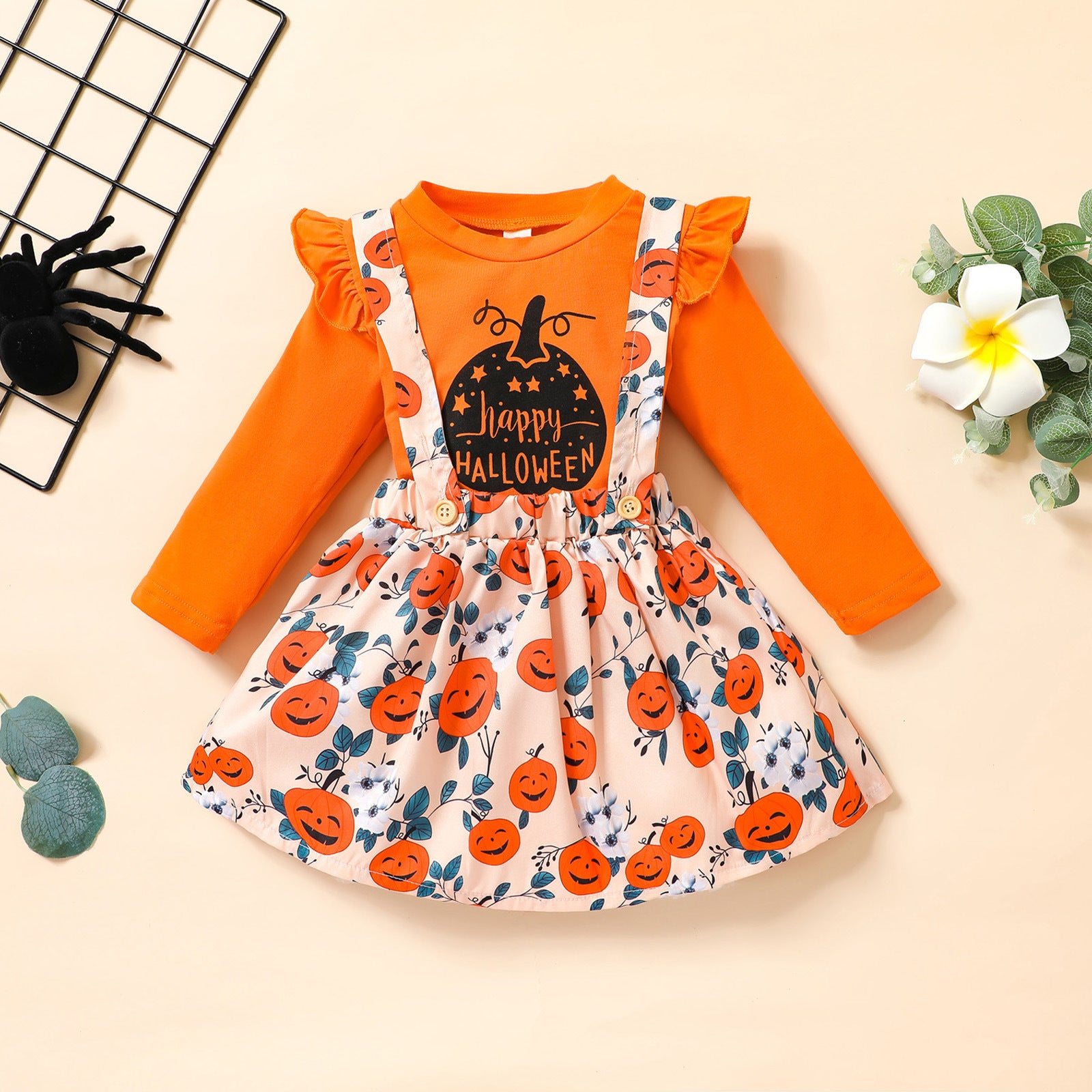 Halloween Princess Suspender Dress Two Piece Set