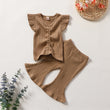 Flying Sleeve Cotton Girl Suit