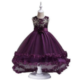 Middle School Children's Flower Princess Dress Sequin Embroidered