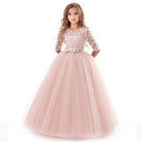 Children's dress long sleeve wedding flower girl skirt