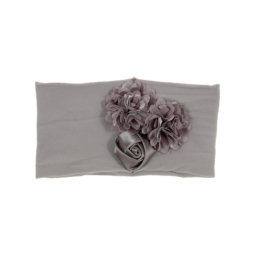 Satin Cloth Mesh Flower Rose Baby Headband