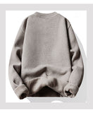 Men's Sweater Round Neck Long Sleeve Sweater Loose Splicing Knitwear Bottoming Top