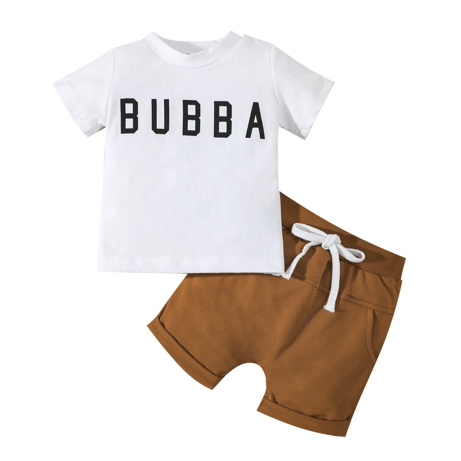 Boys' Casual Letter Printed T-shirt Set