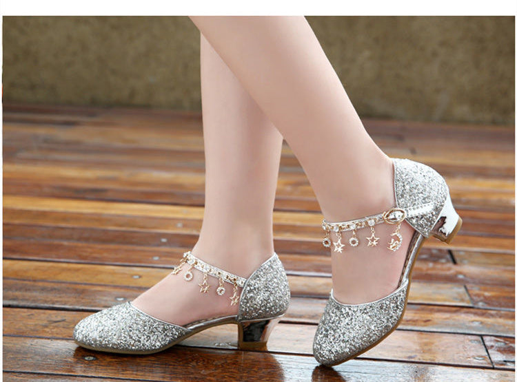 Children's Shoes Female Princess Crystal Shoes Soft Sole Show