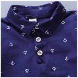 Anchor printed boy boy suit Korean short sleeve spring summer children's wear