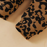 Clothes Letter Print Hooded Leopard-print Trousers