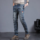 Youth Retro Embroidered Denim Pants