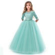 Children's dress long sleeve wedding flower girl skirt