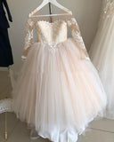 Ball Flower Girl Wedding Dress Tail