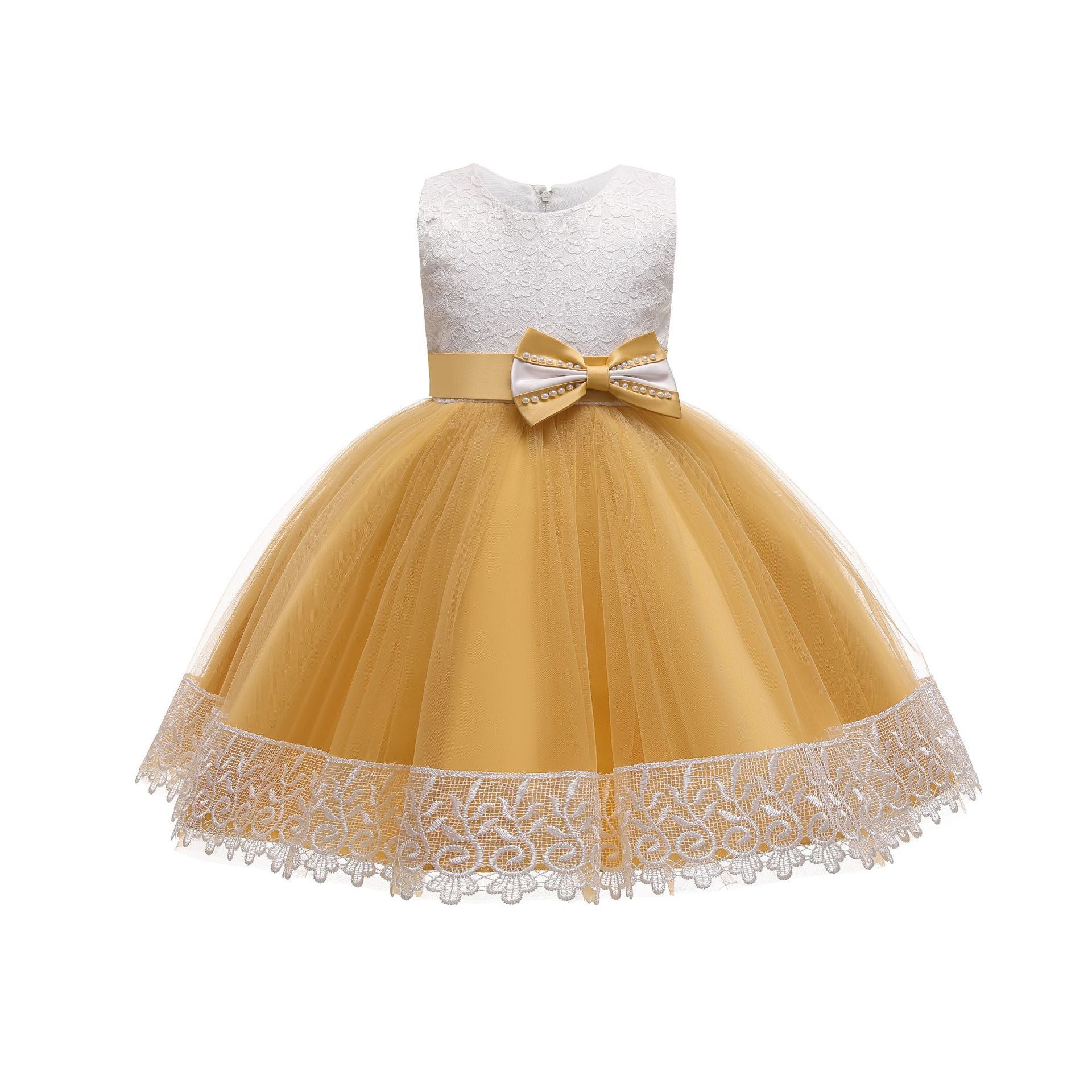 Lace Puffy Yarn Children's Clothing Princess Performance Dress Girls Dress