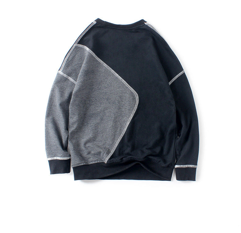 Contrasting stitching pullover boys sweater