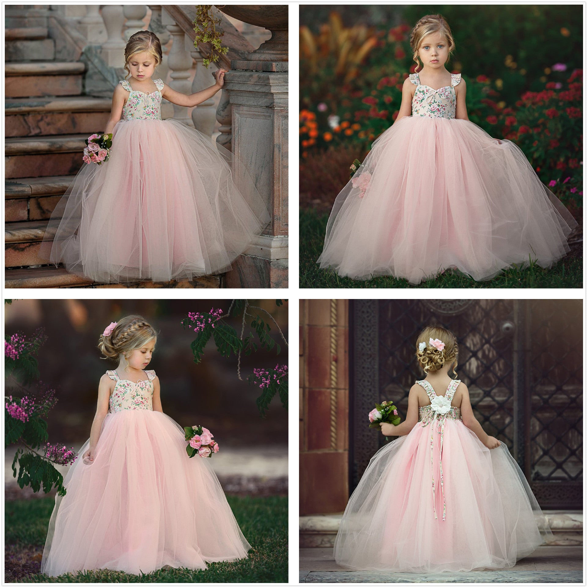 Girls Performance Costume Children's Dress Wedding Dress Princess