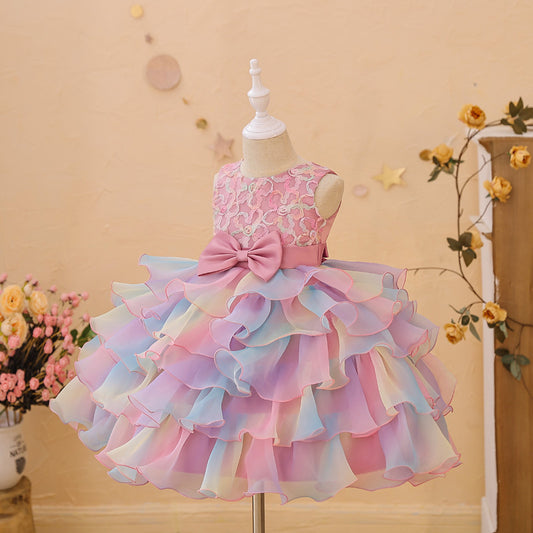 Children's Casual Fashion Bow Dress