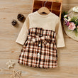 Girls Baby Plaid Fake Two Piece Dress