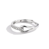 925 Silver Diamond-embedded Lubert's Tears Open Ring For Women